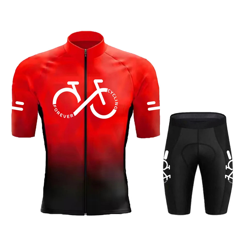 Men's Gradient Short-Sleeve Cycling Jersey Set
