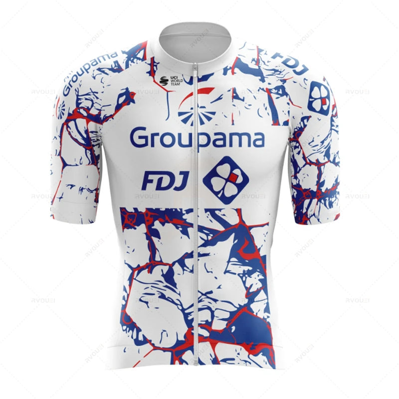 FDJ Team-Inspired Men's Cycling Jersey Set