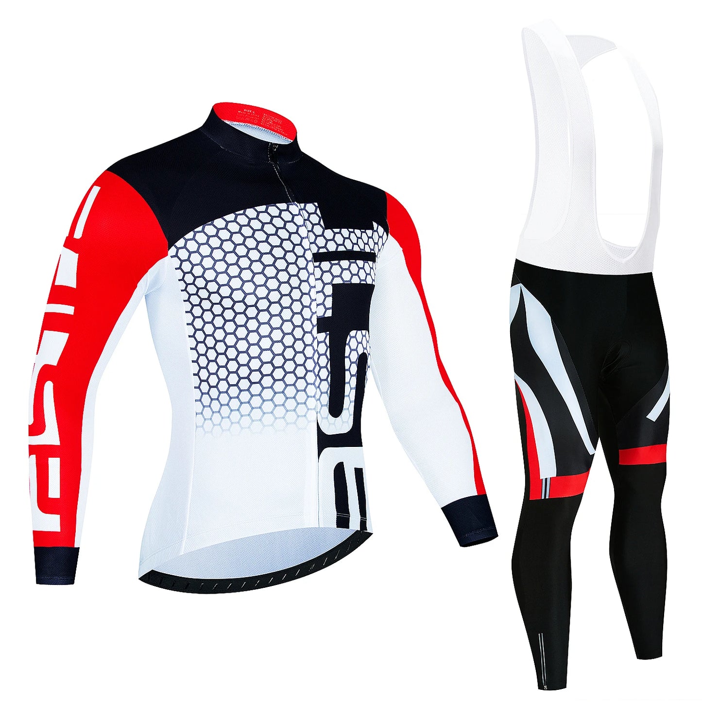Men's Long-Sleeve Cycling Jersey & Bib Tights Set