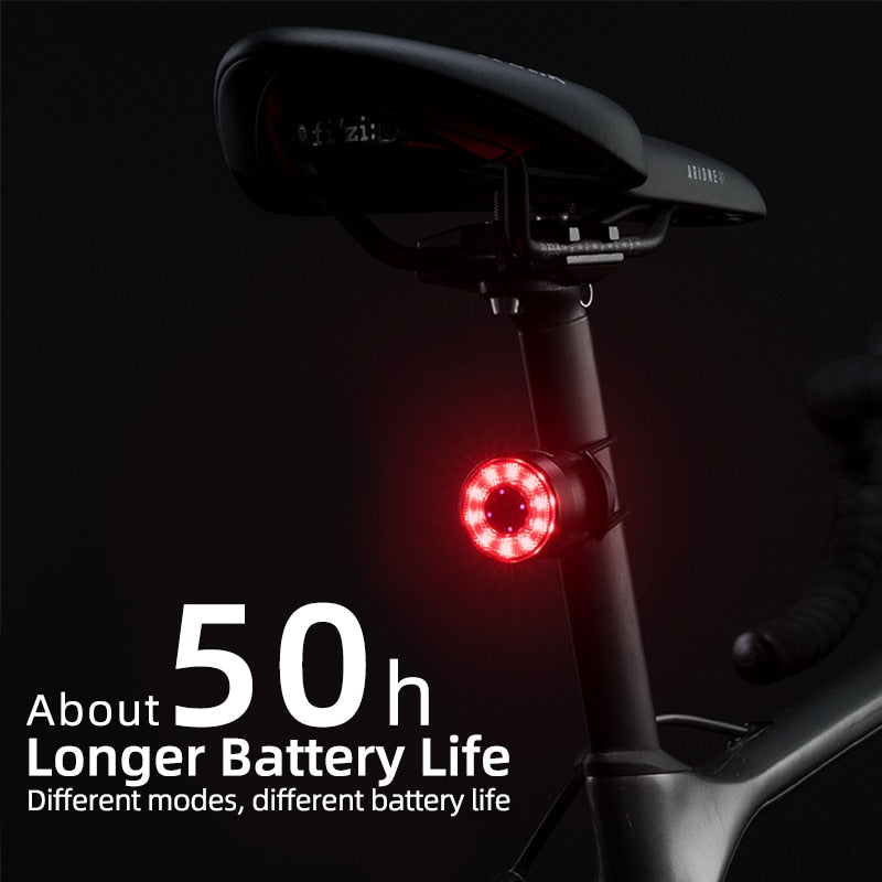 ROCKBROS Bicycle Rear Light USB Charging Safety Warning Cycling Light