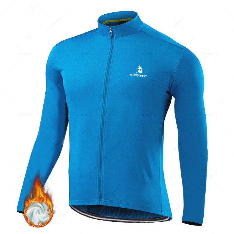Solid Color Winter Fleece Cycling Jersey Set