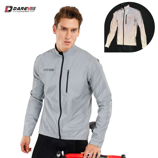 DAREVIE Full Reflective Removable Sleeves Cycling Jacket