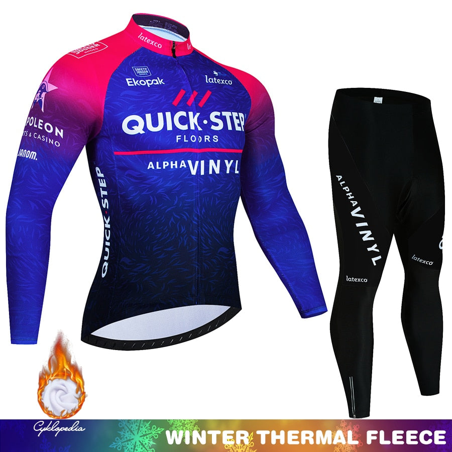 Quick Step Warm Winter Thermal Fleece Cycling Sets