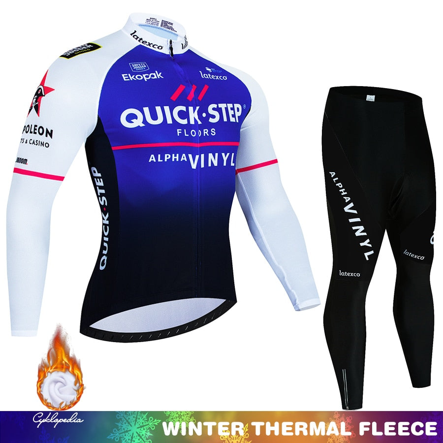 Quick Step Warm Winter Thermal Fleece Cycling Sets