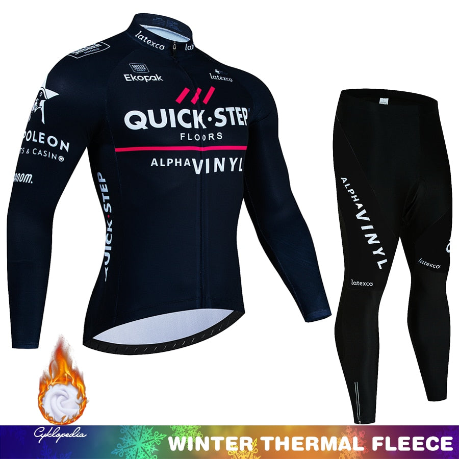 Quick Step Warm Winter Thermal Fleece Cycling Sets