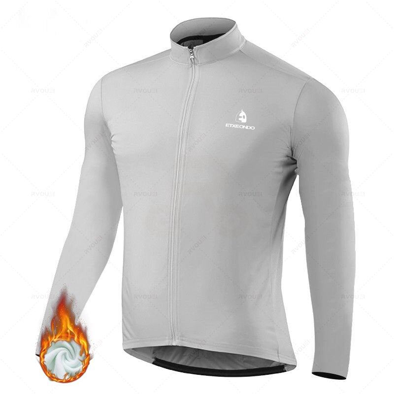 Solid Color Winter Fleece Cycling Jersey Set