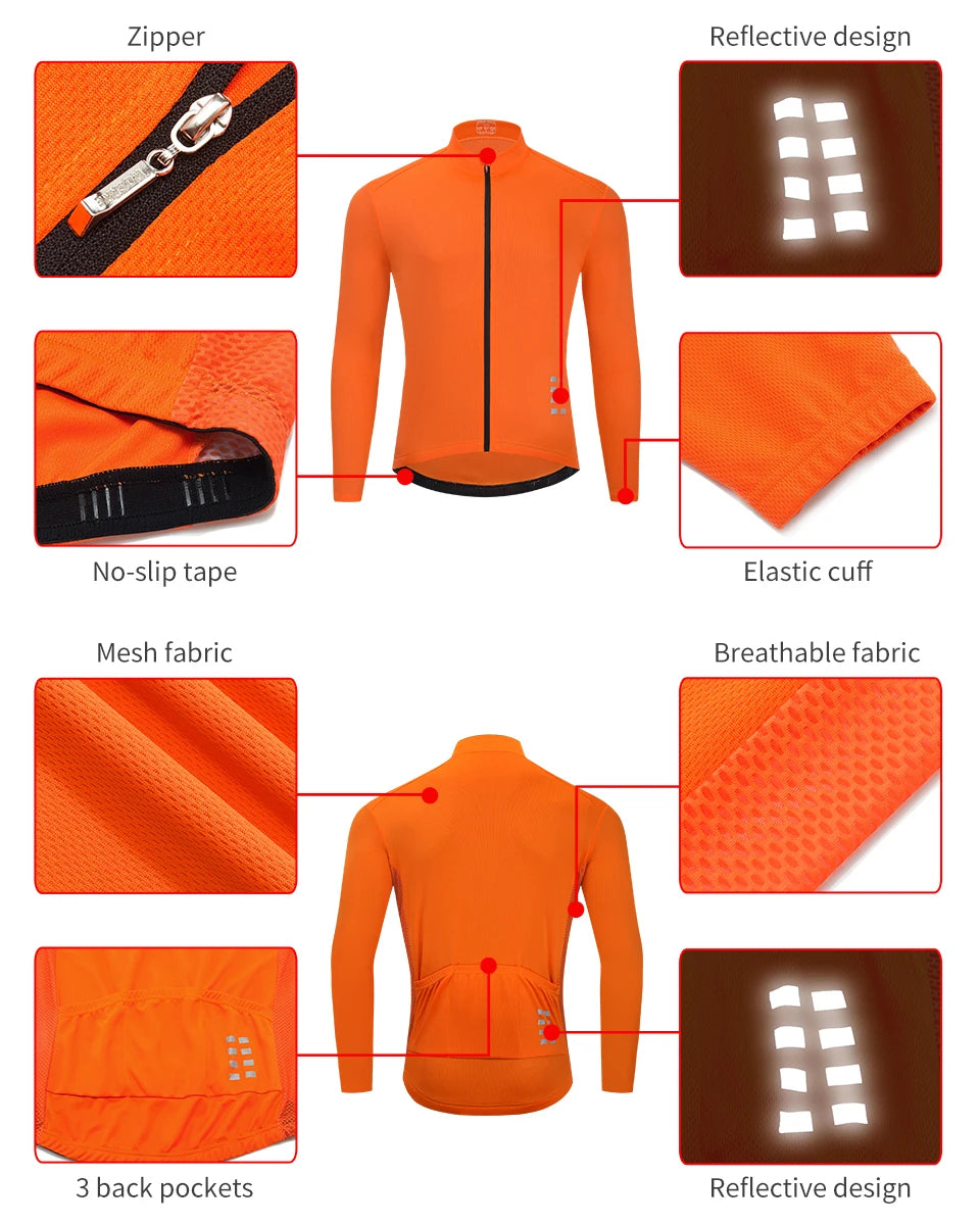 WOSAWE Cycling Reflective Long Sleeve Shirts