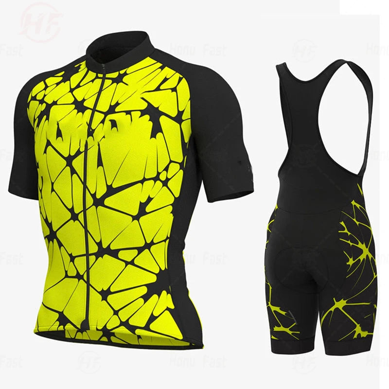 Men's Camouflage Cycling Jersey & Bib Shorts Set