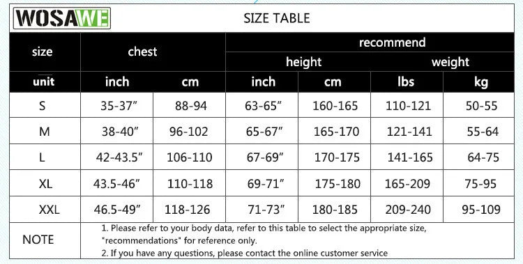 WOSAWE Cycling Reflective Long Sleeve Shirts