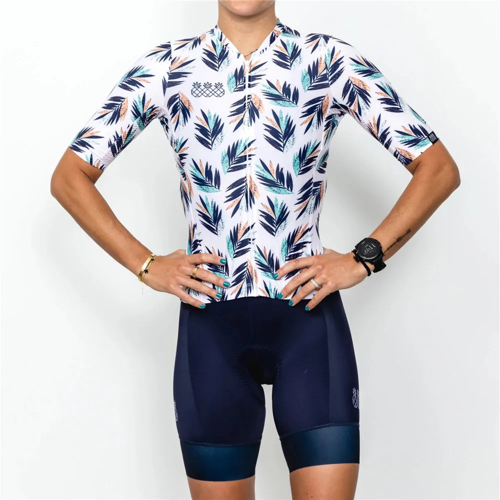 Women's Short-Sleeve Road Cycling Jersey Set