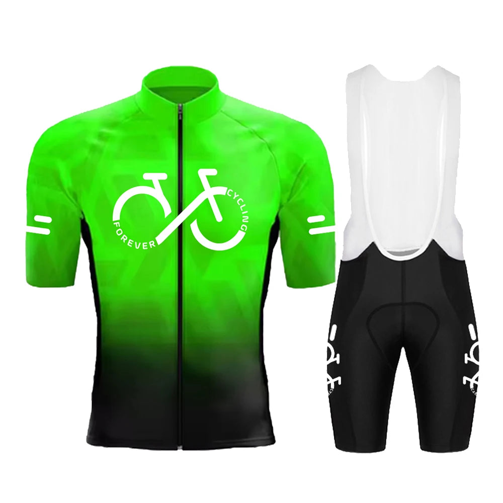 Men's Gradient Short-Sleeve Cycling Jersey Set