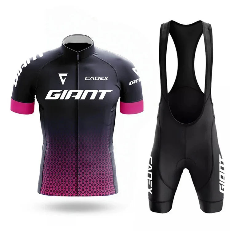 Giant Team-Inspired Short-Sleeve Road Cycling Jersey