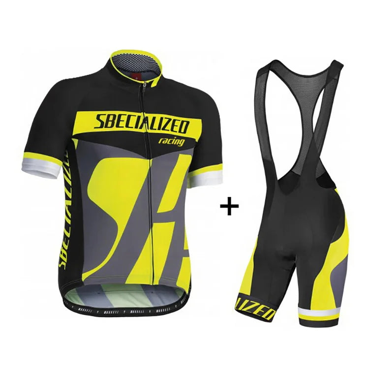 Pro Team-Inspired Cycling Jersey & Bib Shorts Set