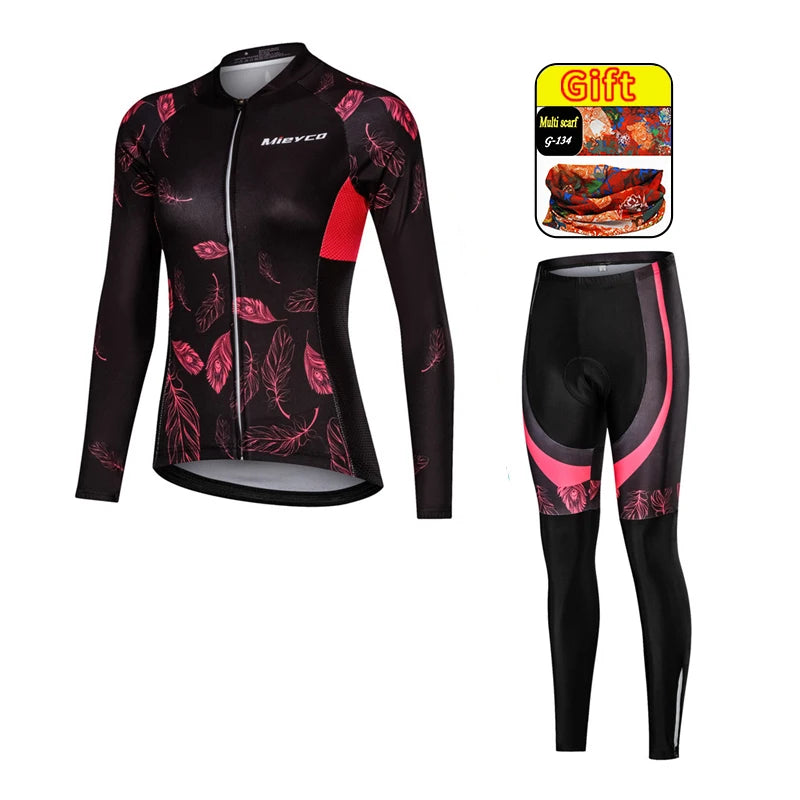 Women's Long-Sleeve Road & MTB Cycling Jersey