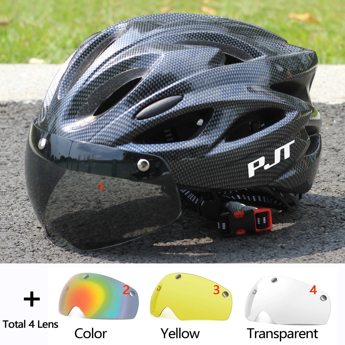 PJT Cycling Helmet with Magnetic Goggles