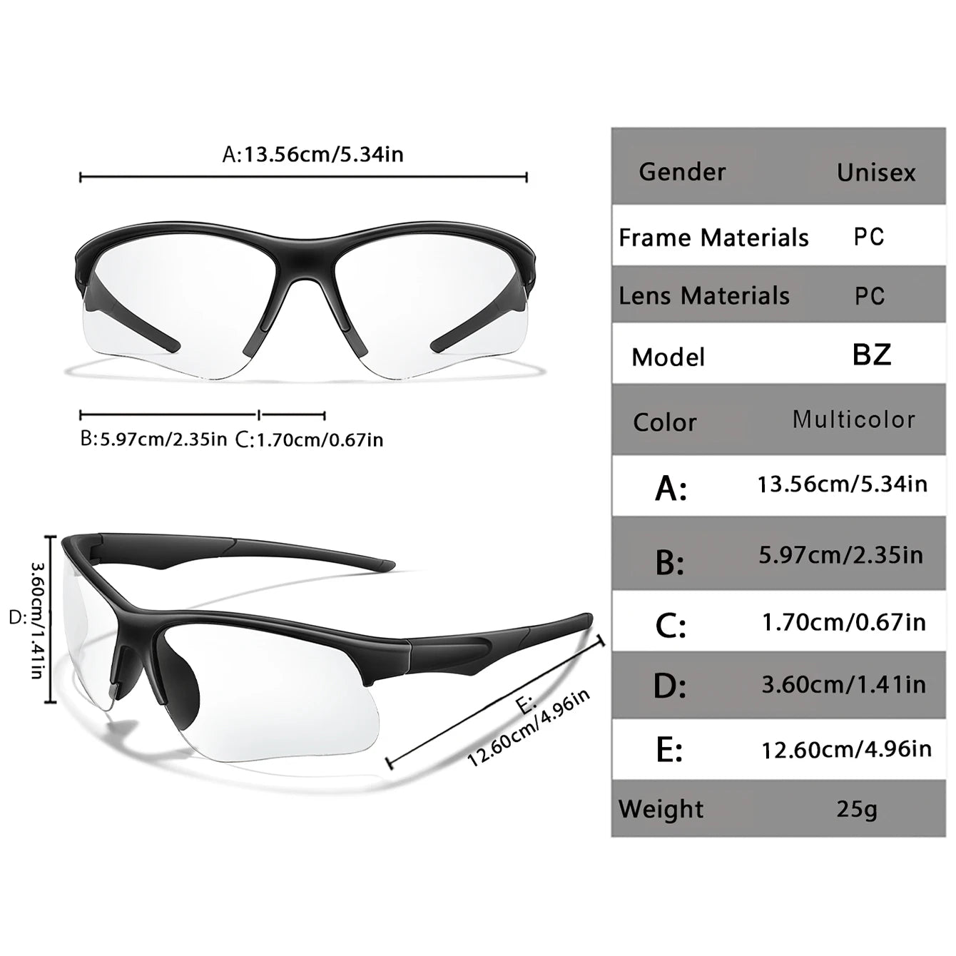 Photochromic Windproof Cycling Sunglasses
