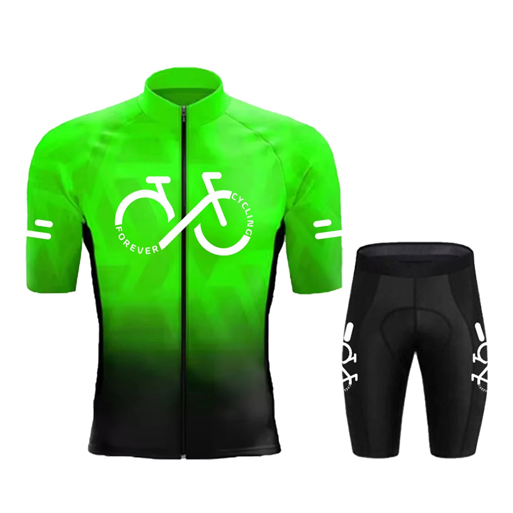 Men's Gradient Short-Sleeve Cycling Jersey Set