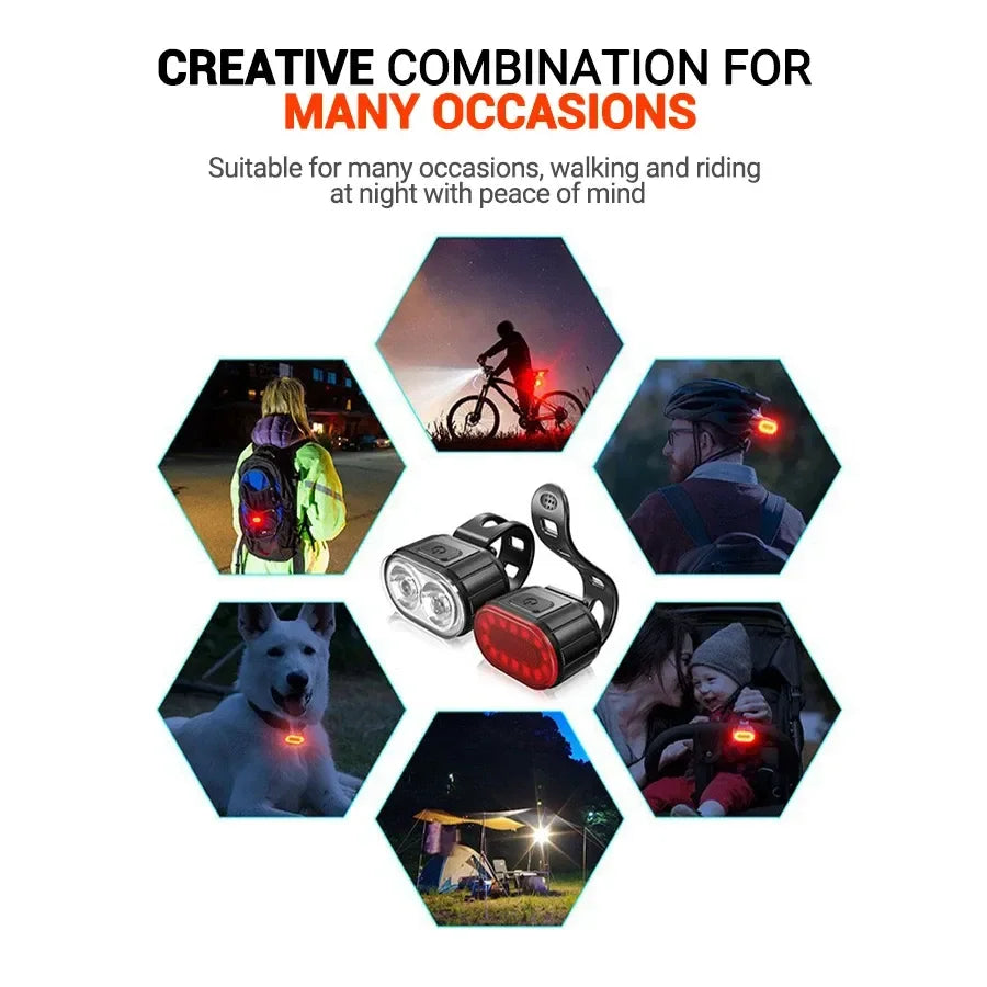 Rechargeable LED Bicycle Headlight & Taillight