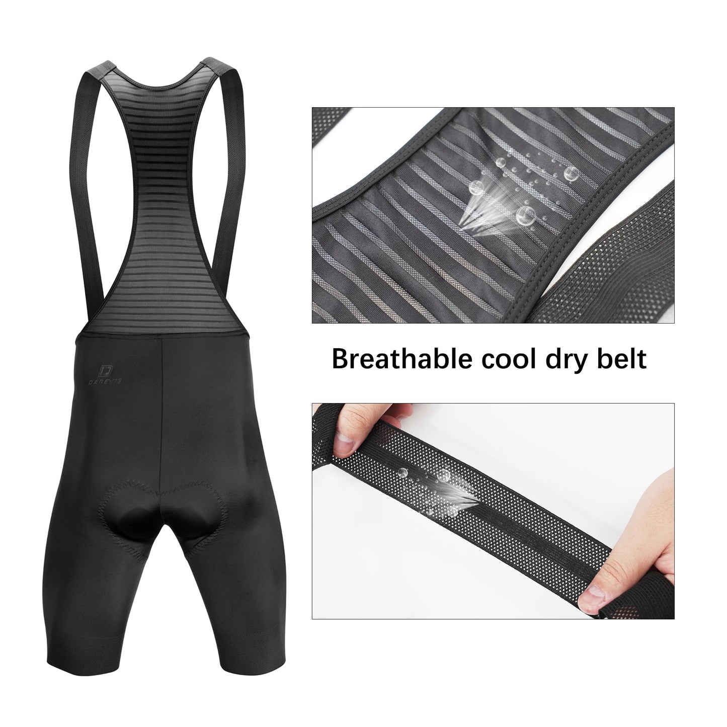DAREVIE Seamless 6-Hour Padded Cycling Bib Shorts