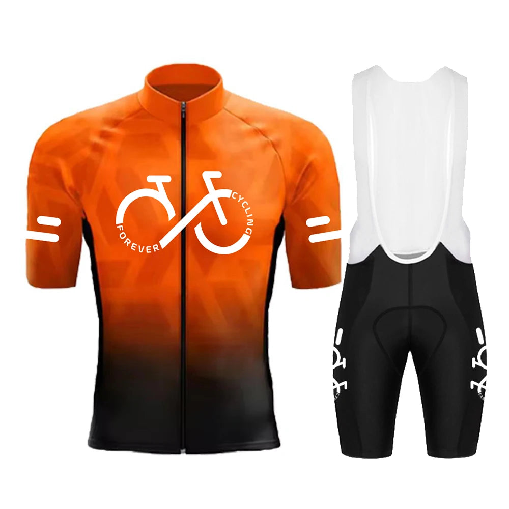 Men's Gradient Short-Sleeve Cycling Jersey Set