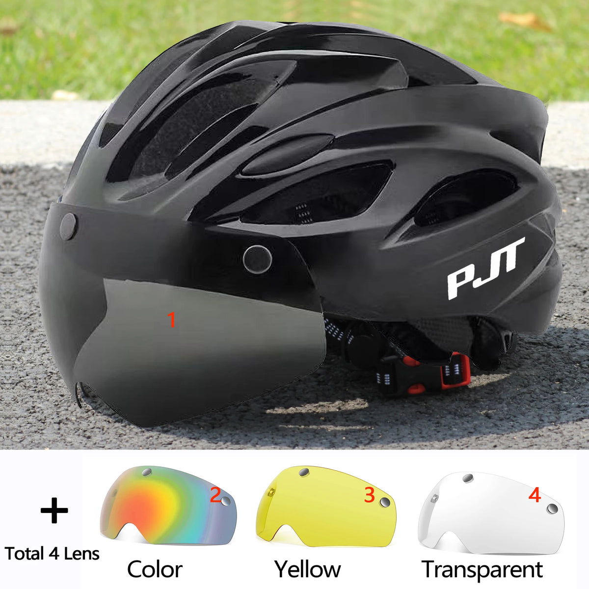PJT Cycling Helmet with Magnetic Goggles