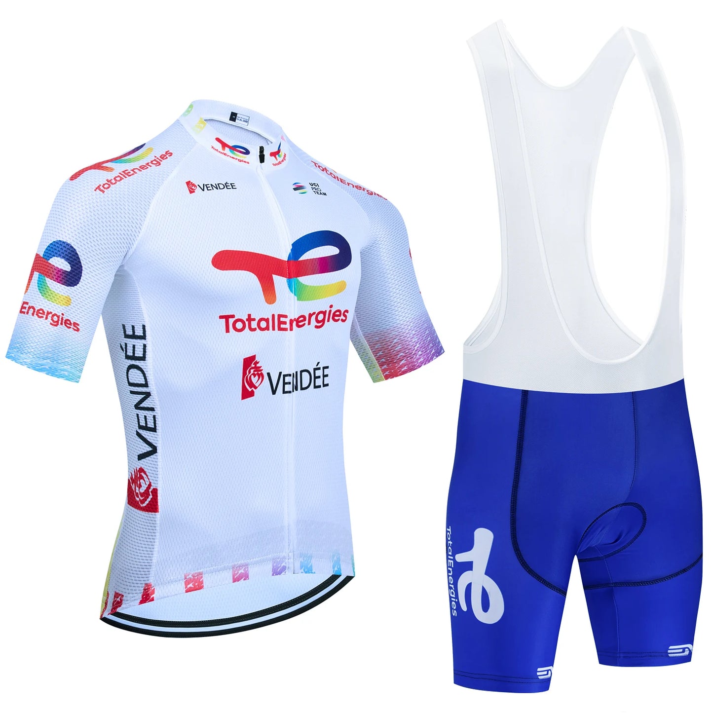 UAE Team-Inspired White Cycling Jersey & Shorts Set