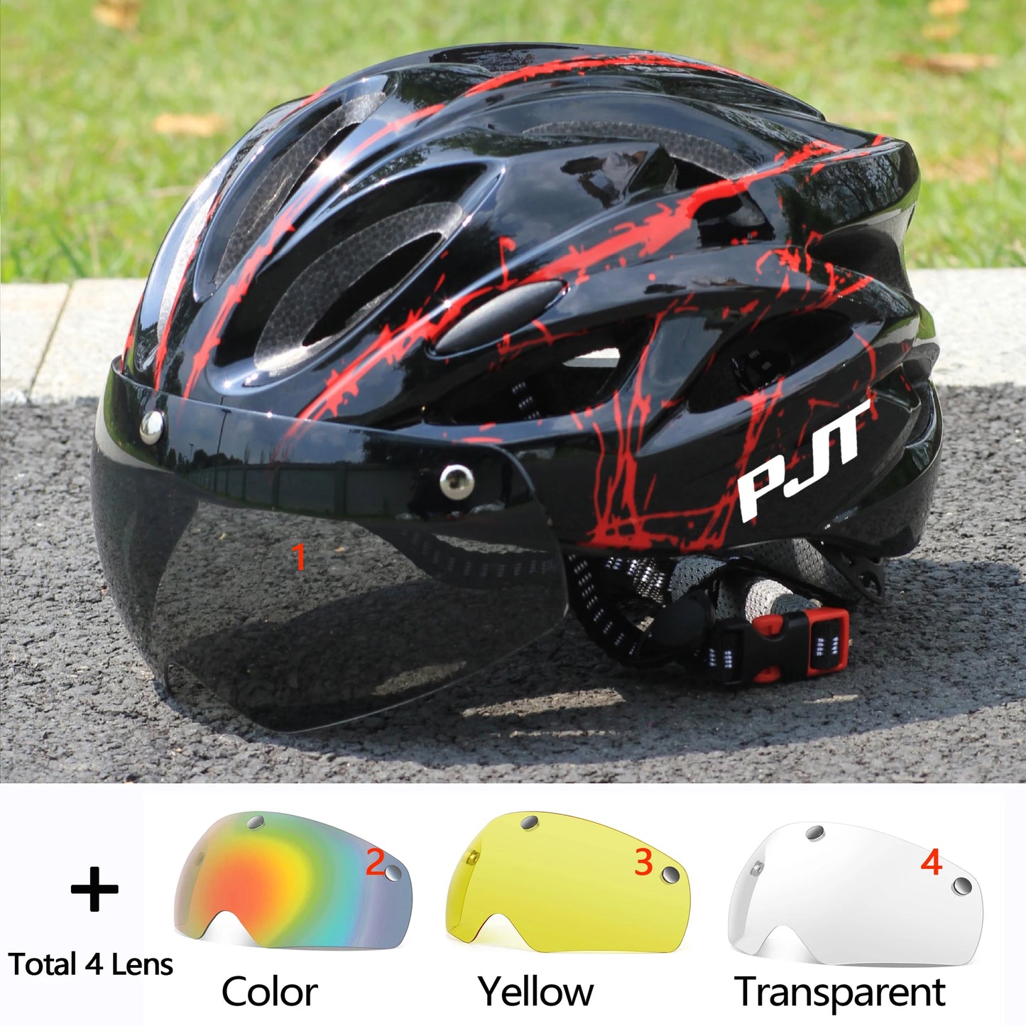 PJT Cycling Helmet with Magnetic Goggles