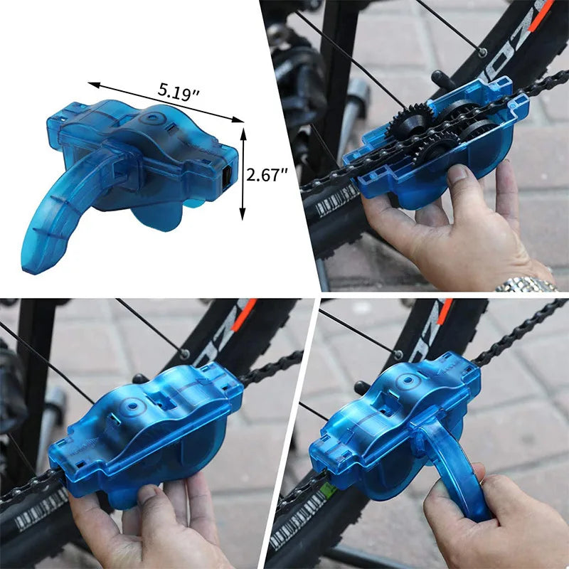 Portable Bicycle Chain Cleaner Brush Kit
