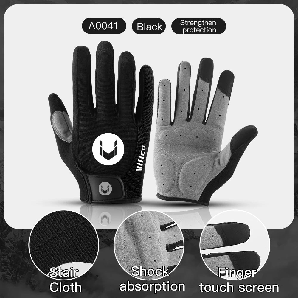 Touchscreen Full-Finger Cycling Gloves