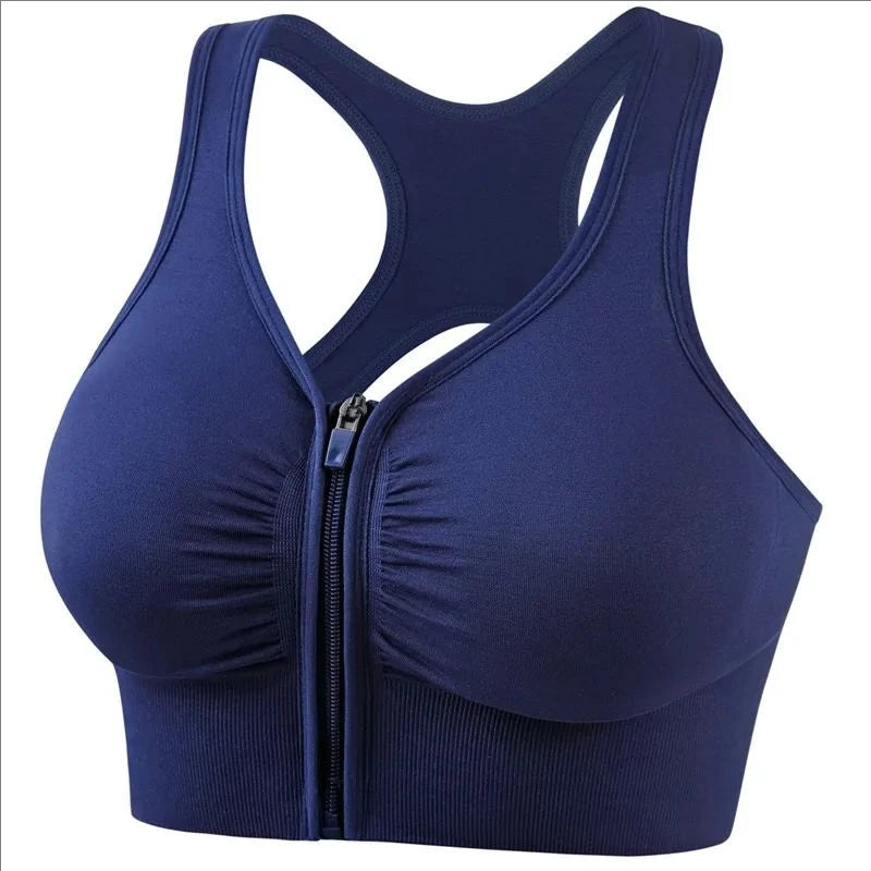 CZGUKE Women's Front-Zip Sports Bra