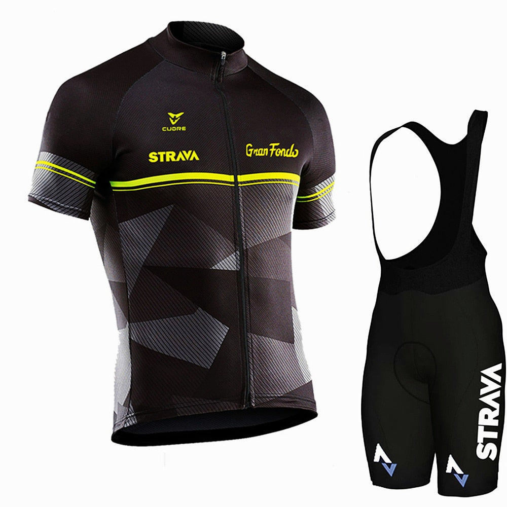 Strava Pro Team Cycling Jersey Set