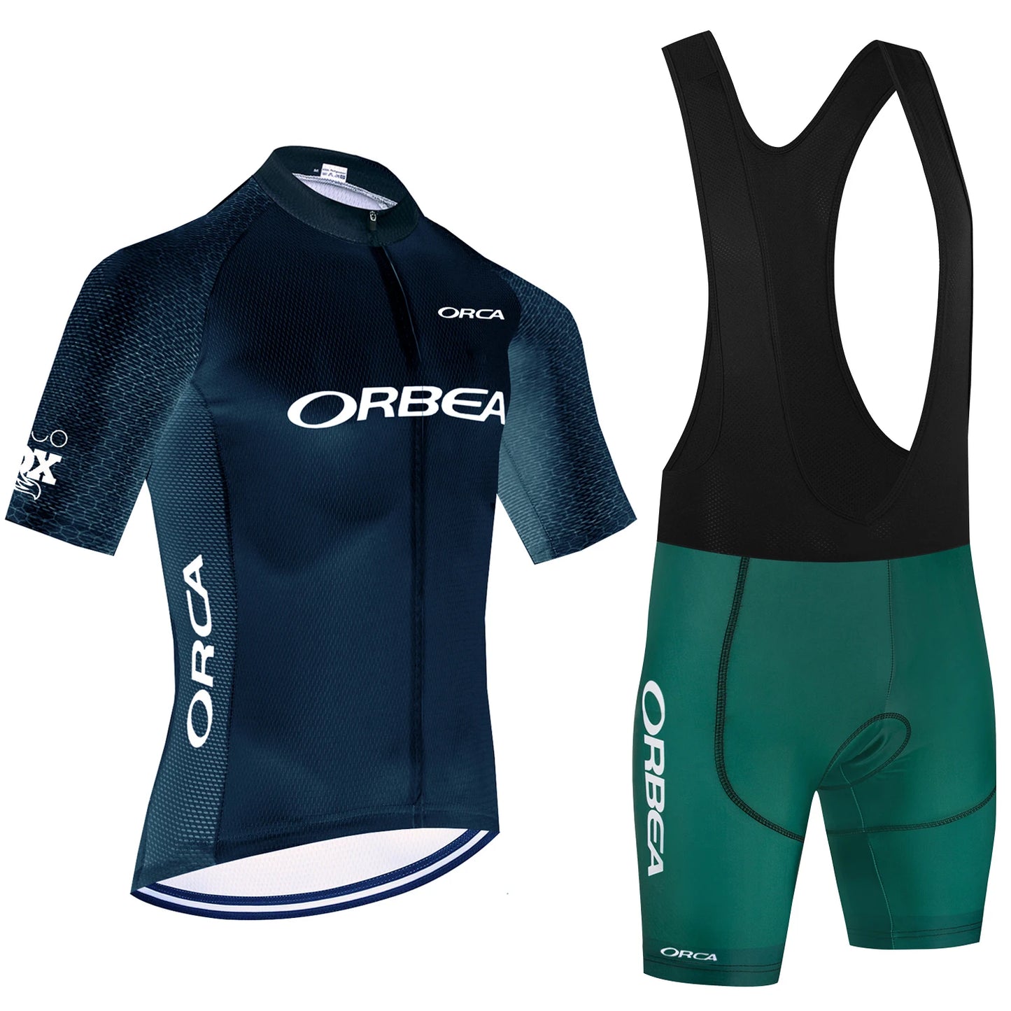 Green Pro Team-Inspired Cycling Jersey & Bib Shorts Set