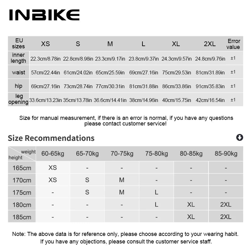INBIKE 3D-Padded Men's Cycling Bib Shorts