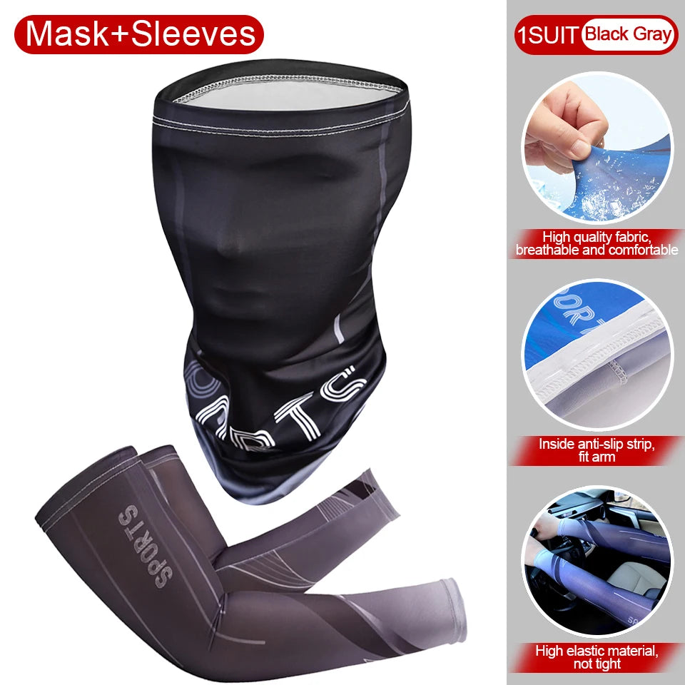 2-Piece Cooling Cycling Arm Sleeve & Bandana Set