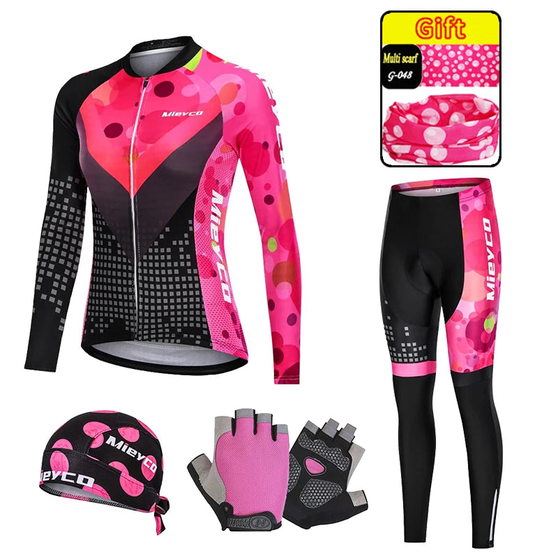 Women's Long-Sleeve Road & MTB Cycling Jersey