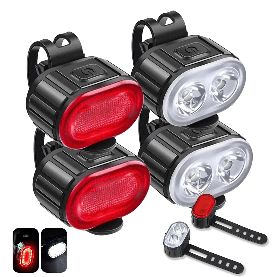 Rechargeable LED Bicycle Headlight & Taillight