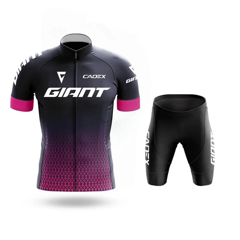 Giant Team-Inspired Short-Sleeve Road Cycling Jersey