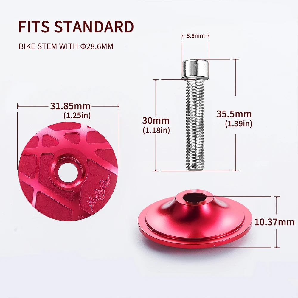 Bicycle Headset Cap Cover CNC with Screw for 28.6mm Fork Head Tube