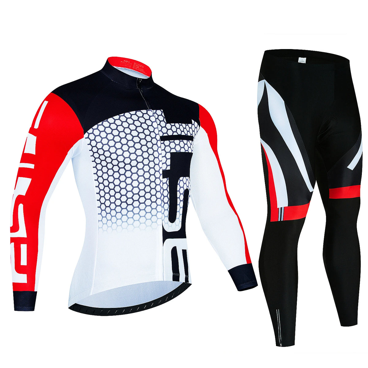 Men's Long-Sleeve Cycling Jersey & Bib Tights Set