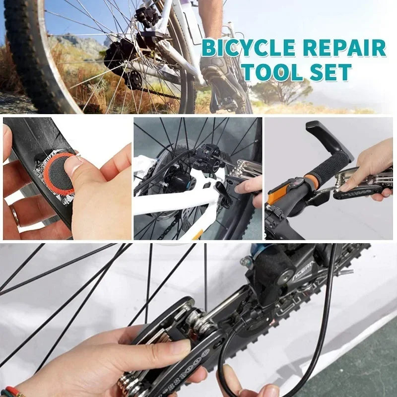 Portable Bicycle Repair Kit with Pump & Multi-Tool