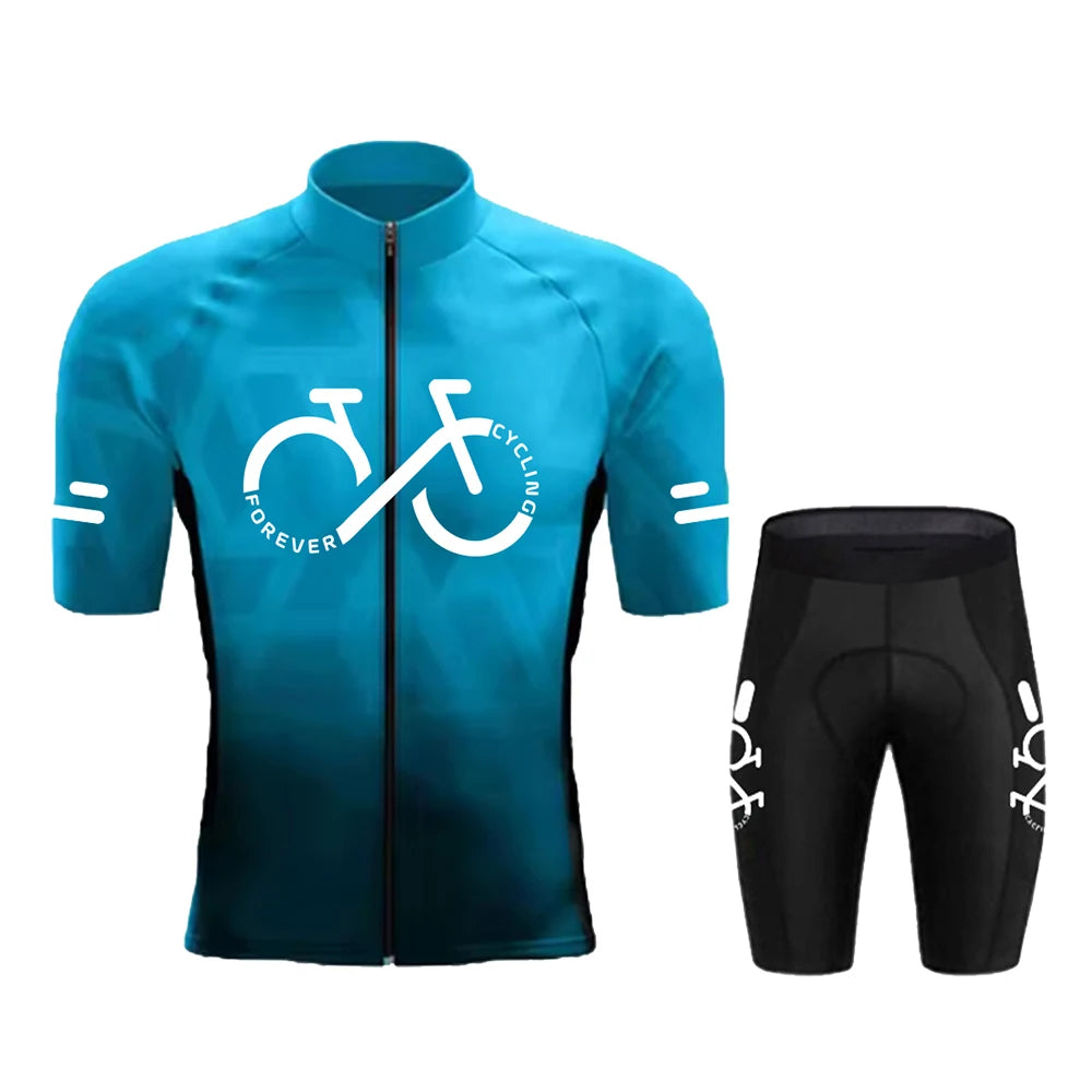 Men's Gradient Short-Sleeve Cycling Jersey Set