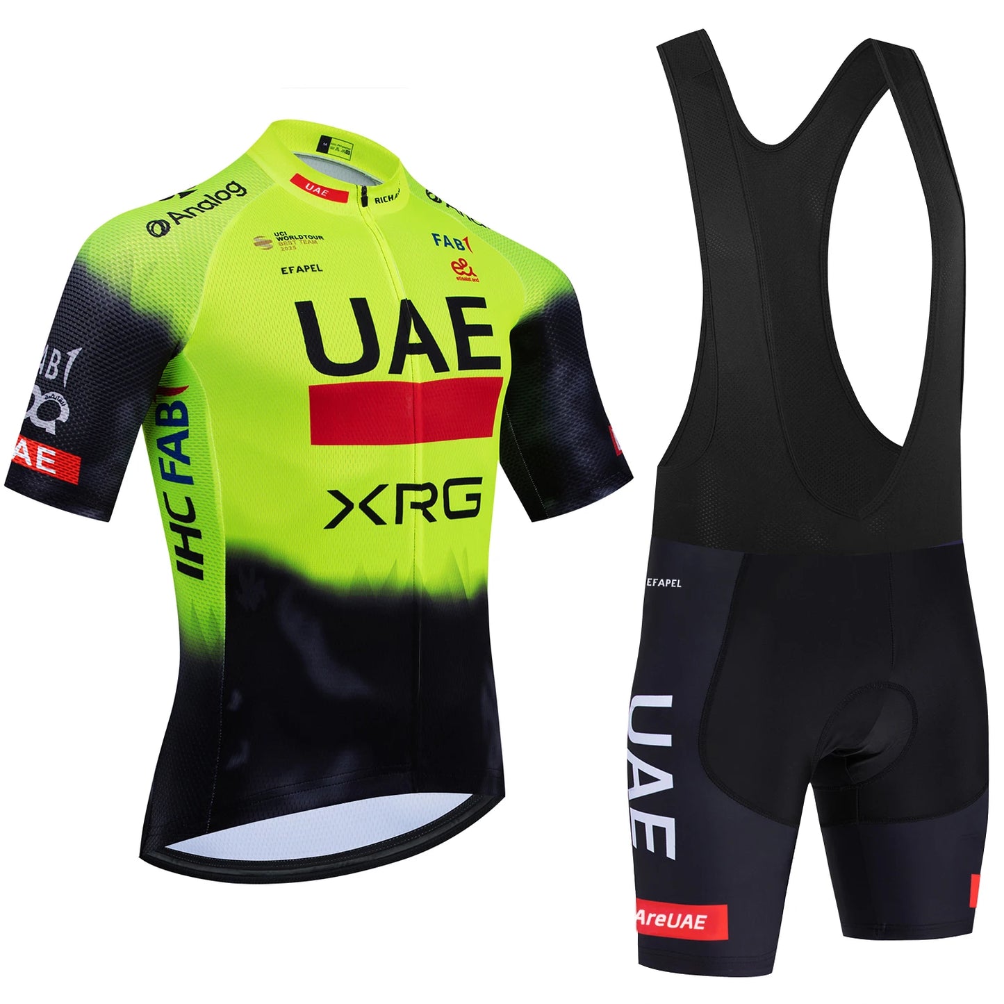 UAE Team-Inspired White Cycling Jersey & Shorts Set