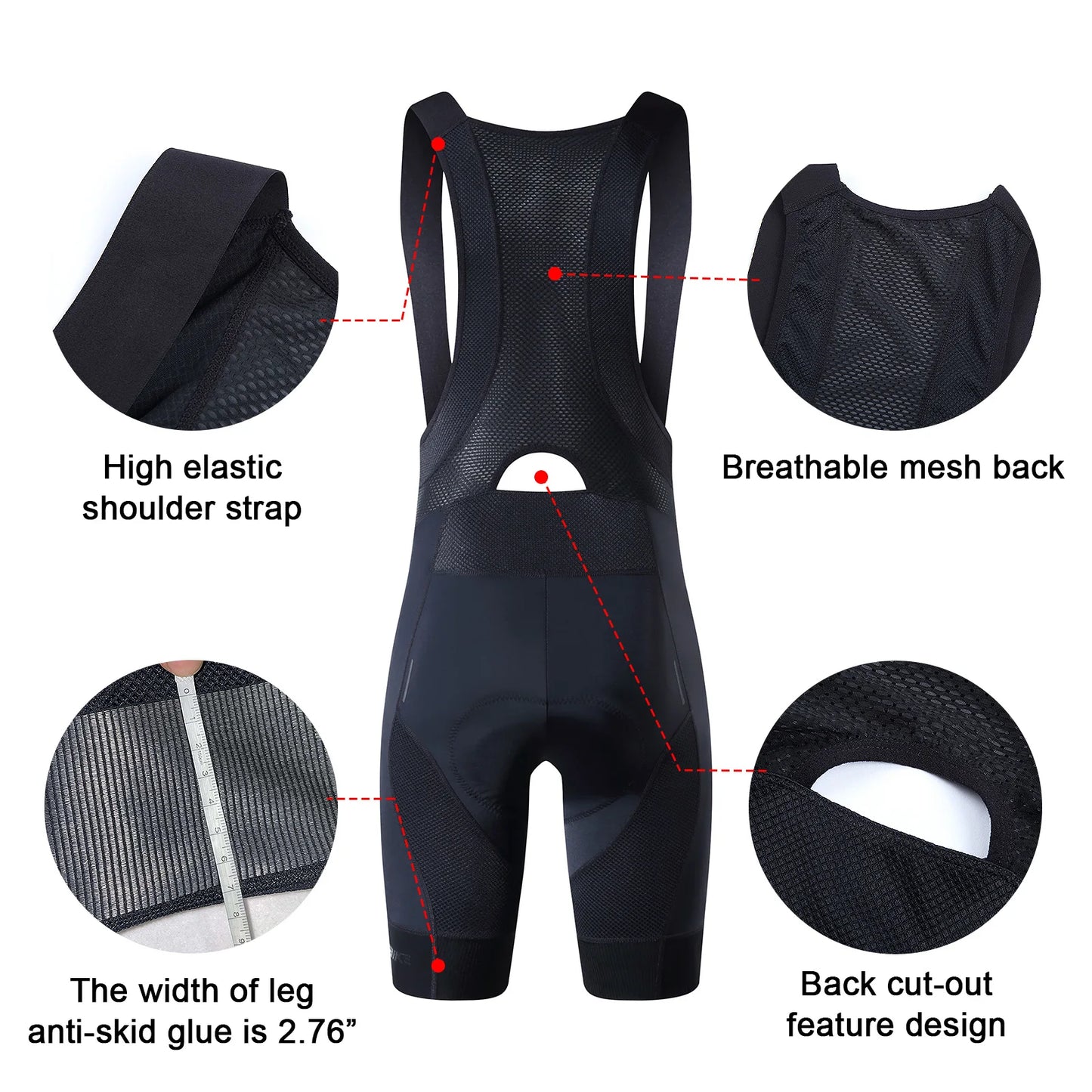 YKYWBIKE 6-Hour Padded Men's Cycling Bib Shorts
