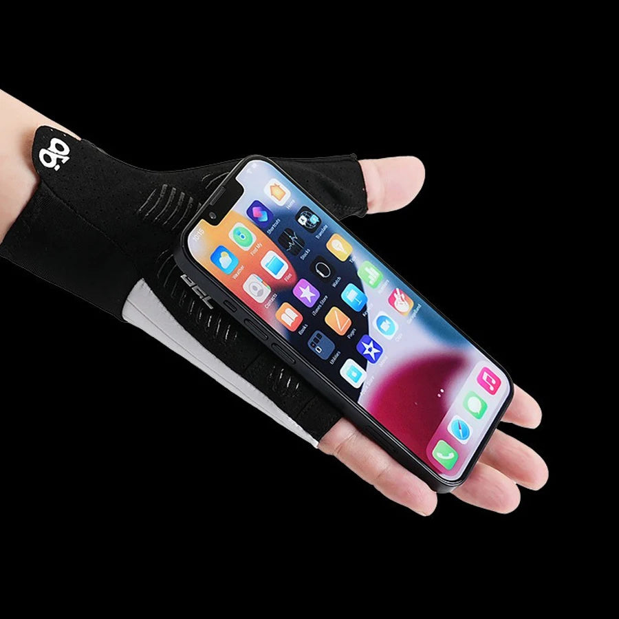 Anti slip and shock-absorbing half finger gloves