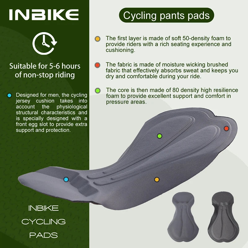INBIKE 3D-Padded Men's Cycling Bib Shorts