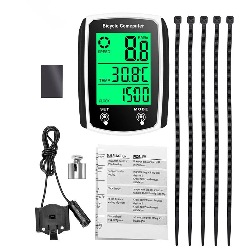 Wired LCD Bicycle Computer & Odometer