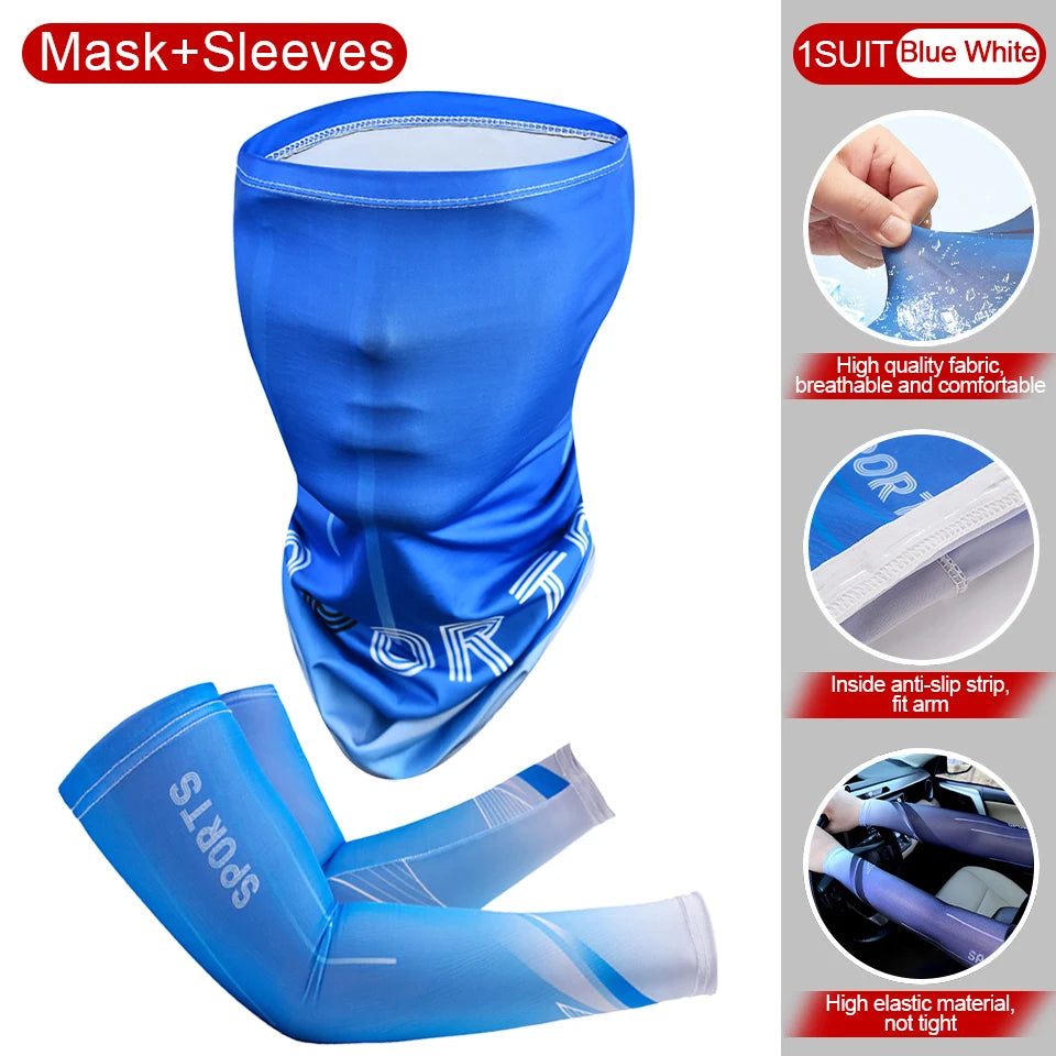 2-Piece Cooling Cycling Arm Sleeve & Bandana Set