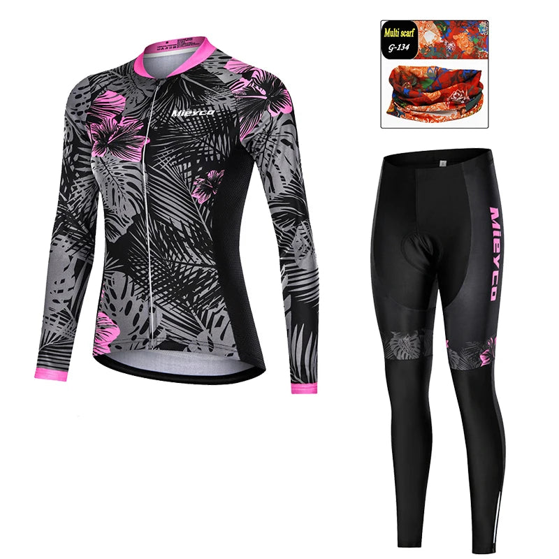 Women's Long-Sleeve Road & MTB Cycling Jersey