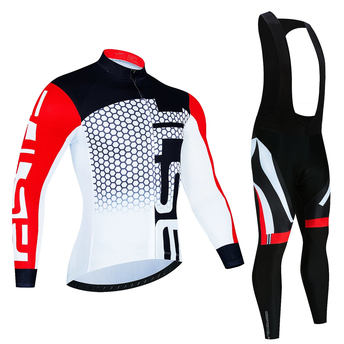 Men's Long-Sleeve Cycling Jersey & Bib Tights Set