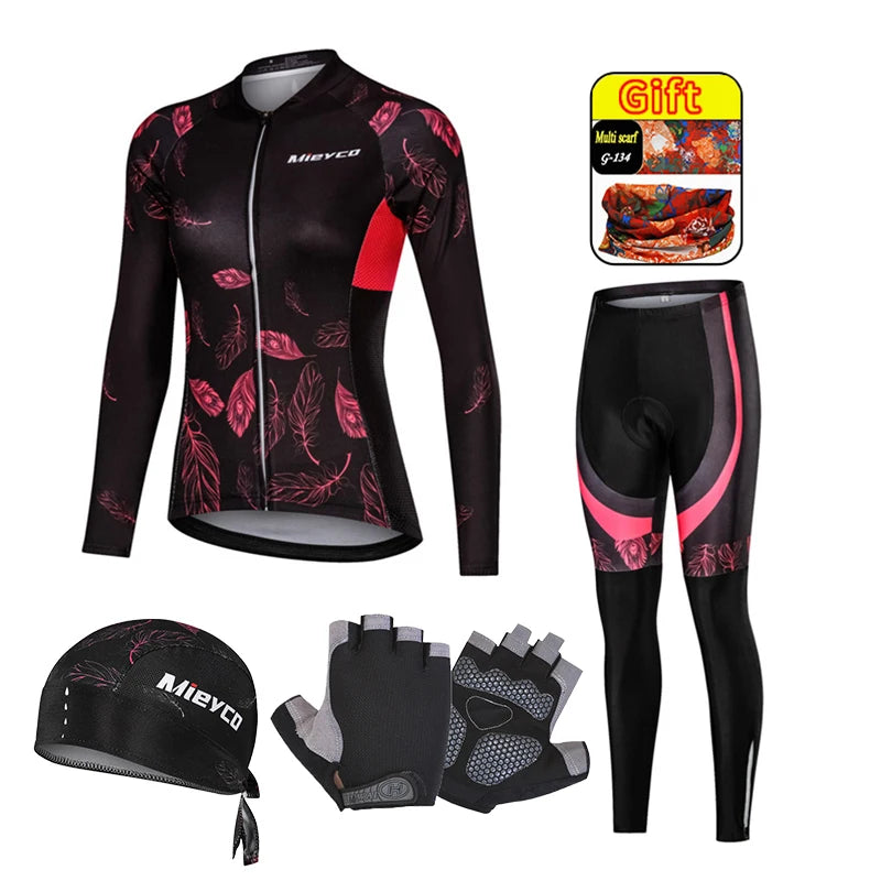 Women's Long-Sleeve Road & MTB Cycling Jersey